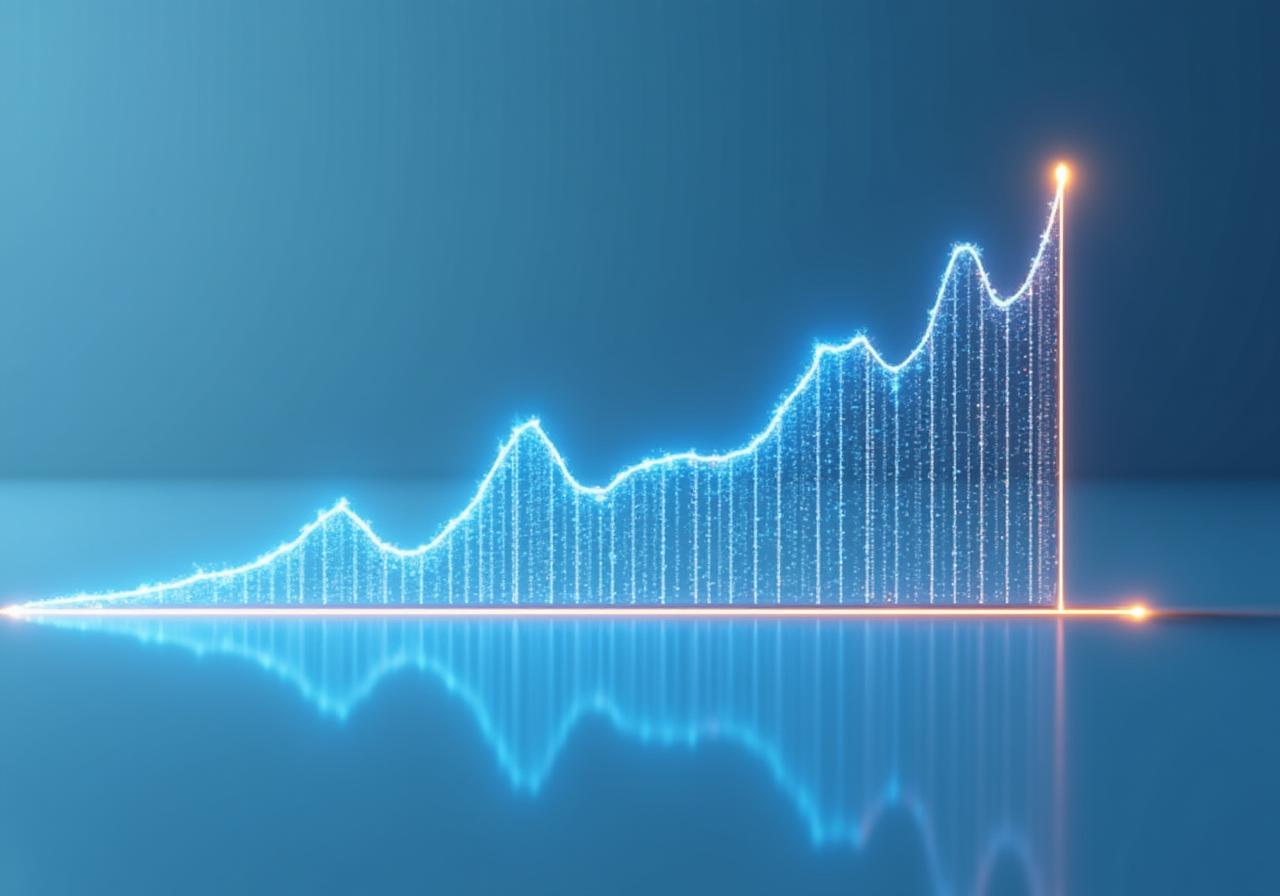 Graphical representation of future trends and predictive modeling curves